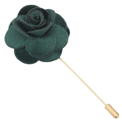 Teal Plain Velvet Lapel Pin