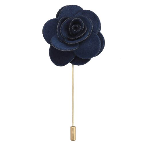 Teal Plain Velvet Lapel Pin