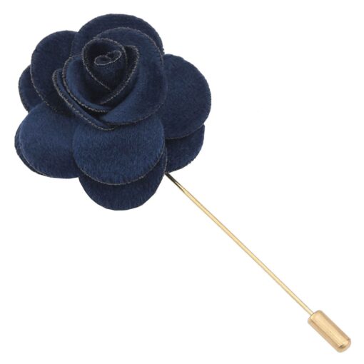 Teal Plain Velvet Lapel Pin
