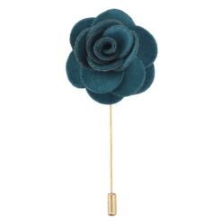 Teal Plain Velvet Lapel Pin